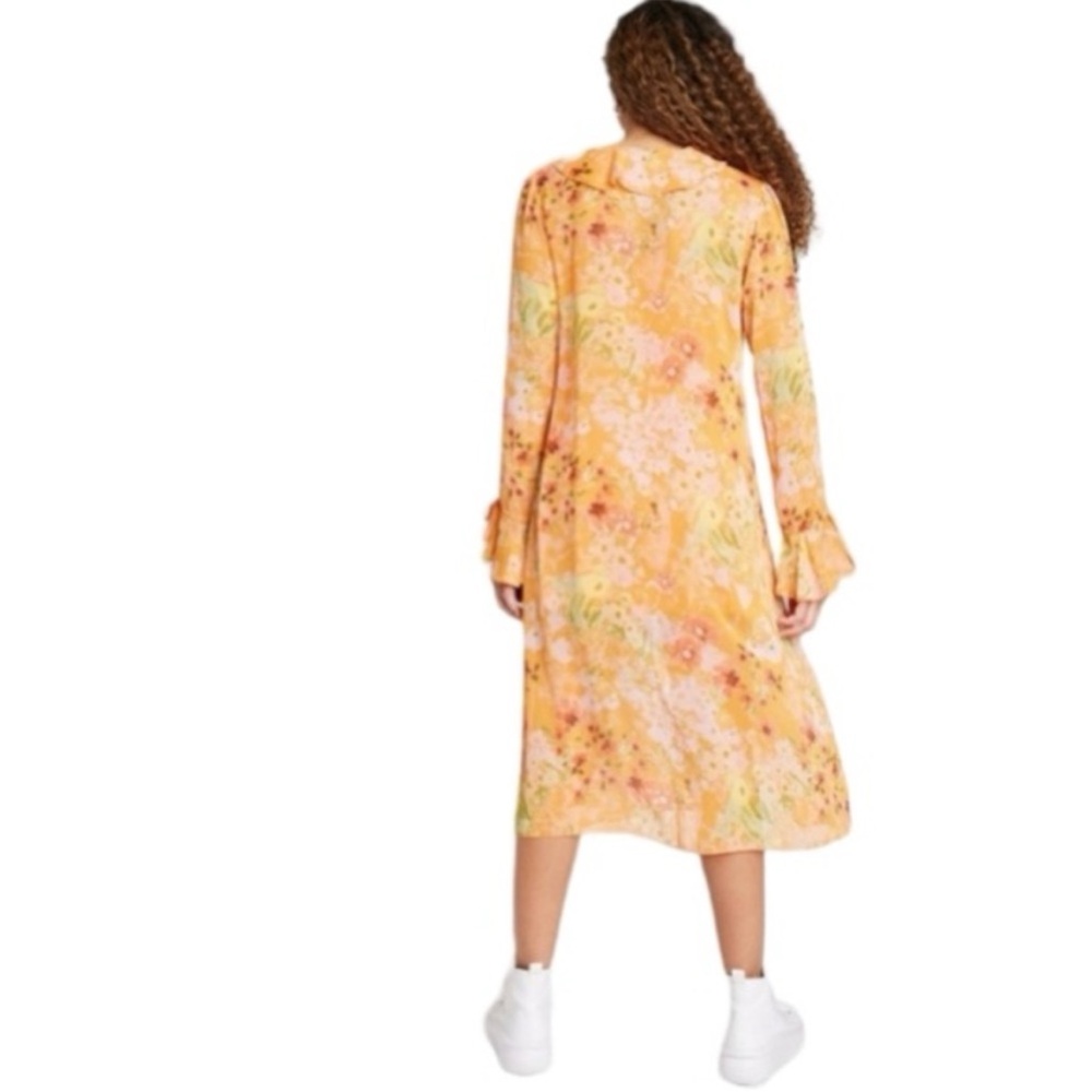 Wild Fable Floral Print Duster Sheer Festival Fairy 60s Swim Cover Whimsical XS - Picture 2 of 9